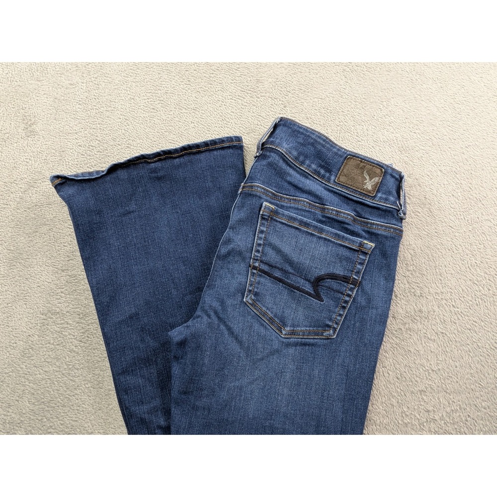 American Eagle Artist Flare Jeans Womens 10 Dark Wash Super Super Stretch
